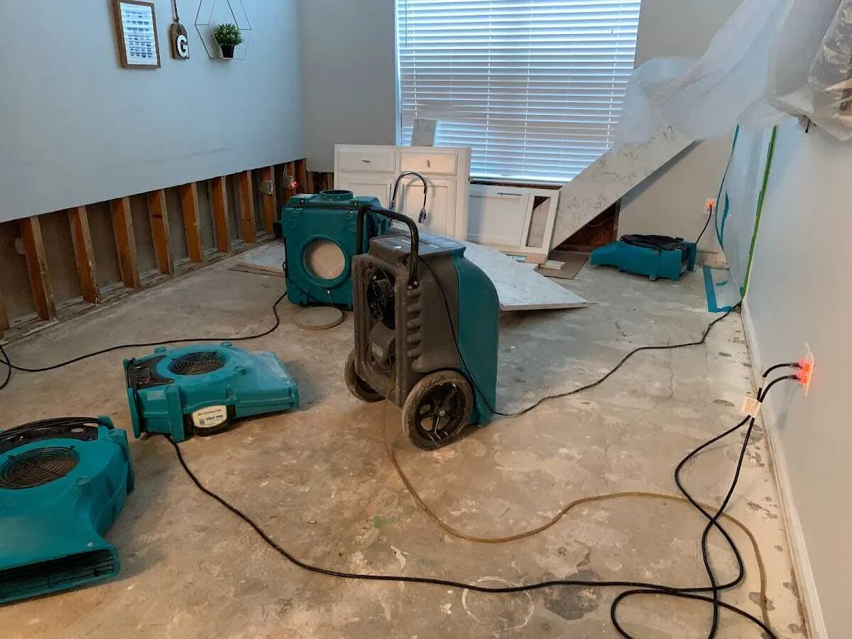 Dehumidifier in flood-cut room for Water Extraction & Removal in Shively